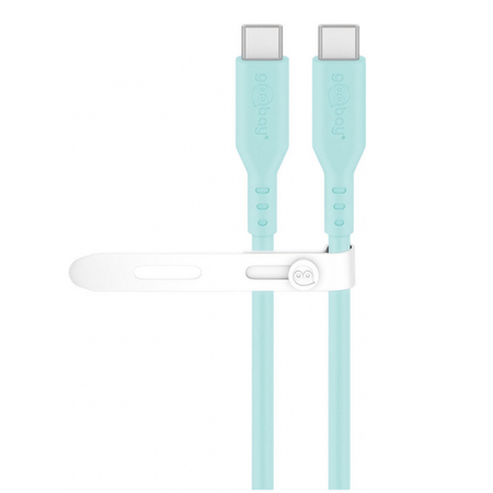 Kabel USB-C 2.0 Goobay silikonowy turkusowy 1.5m