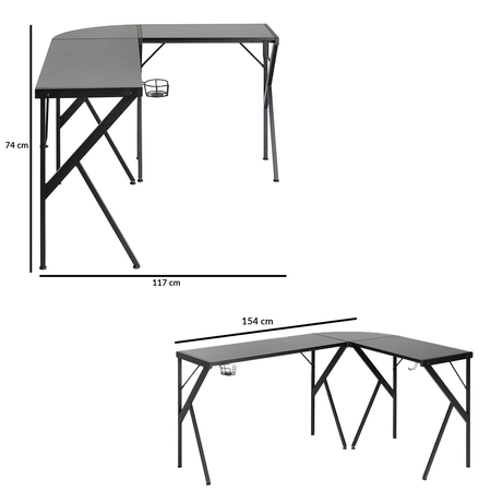 Narożne Biurko Loftowe 154cm Funky Furniture