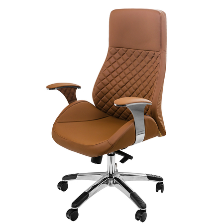 Fotel ergonomiczny biurowy z podłokietnikiem Spacetronik ALMA brąz