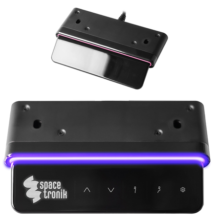 Zestaw gamingowy Spacetronik biurko elektryczne RGB uchwyt fotel 136x66