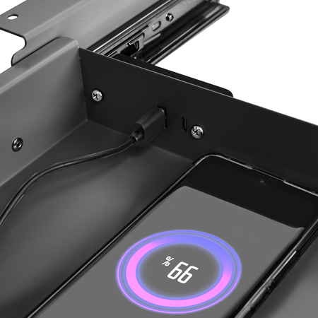 Szuflada podbiurkowa z portami USB Czarna Outlet B