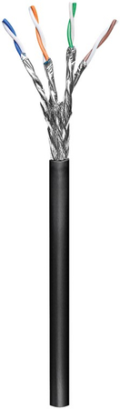CAT7 S/FTP AWG 23/1 PE Twisted Pair Kabel Goobay schwarz 100m - zdjęcie 2
