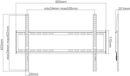 Goobay BASIC FIXED L 37"-70" TV-Halterung bis zu 35kg - zdjęcie 2