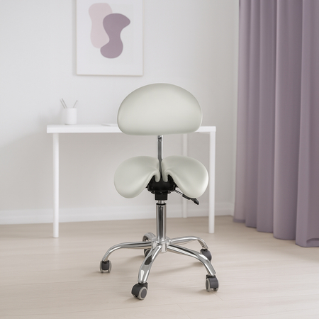 Ergonomiczny hoker regulowany SELLA biały - zdjęcie 2