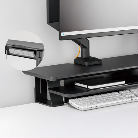 Dwuczęściowa półka nad biurko HUGEL15 Czarna Outlet B