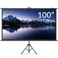 Ekran Projekcyjny Rozwijany na Statywie na Ścianę OUTLET 100" cali Yaber YS-100D 16:9 170°