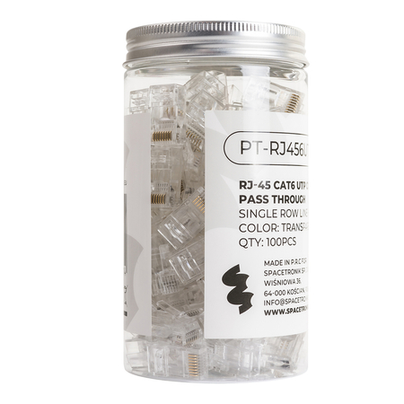 RJ45 Kat.6 UTP Durchgangsstecker PT-RJ456UT-1 100St