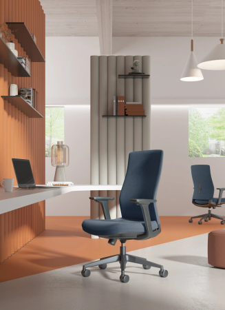 Krzesło biurowe ergonomiczne Spacetronik HAVARD-01 niebieskie