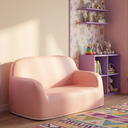 Zestaw mebli dziecięcych Spacetronik – stolik regulowany, sofa i fotelik różowy