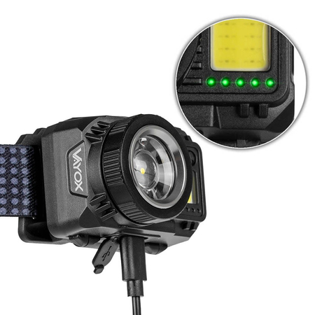 Latarka czołowa XPG3 6W czujnik ruchu VAYOX VA0098