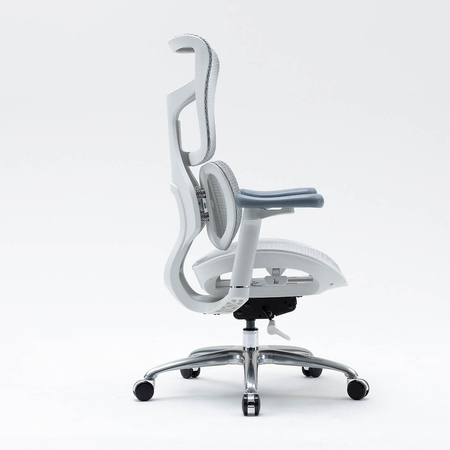 Szary fotel biurowy do ergonomicznego biura - REGULACJA 4D - Spacetronik SPRINGLE 22