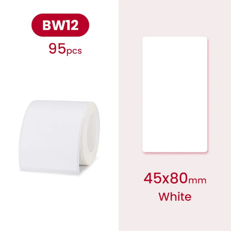Etykiety na rolce do drukarek Niimbot z serii B białe 45x80mm 95 sztuk 2-PAK - zdjęcie 2