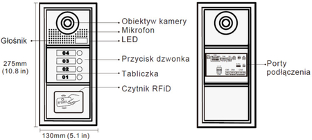 Zestaw wideodomofon jednorodzinny z monitorem dotykowym 7" Spacetronik DiO