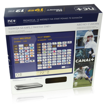 Usługa nc+ telewizja na kartę z Pakietem Start+ 12miesięcy z ADB-2850