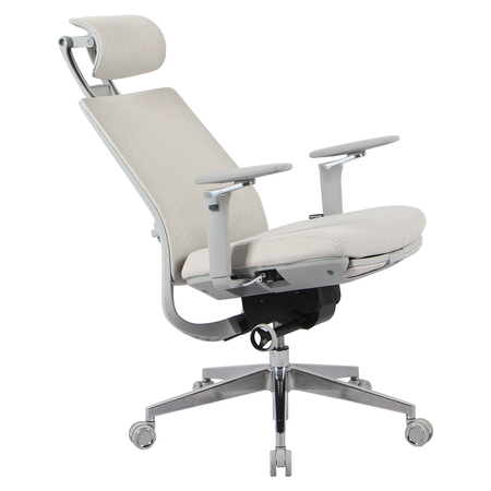 Fotel ergonomiczny biurowy 5D z podnóżkiem Spacetronik Albert Beżowy