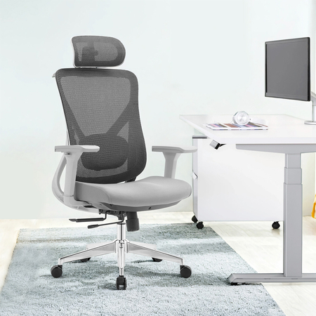 Egonomiczny fotel biurowy obrotowy ELSA Szary Outlet A