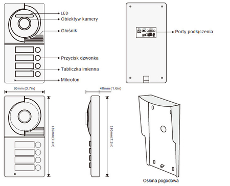 Wideodomofon jednorodzinny Spacetronik DiO SPD-DS701