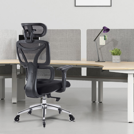 Regulowany Fotel biurowy obrotowy 4D NERO Czarny