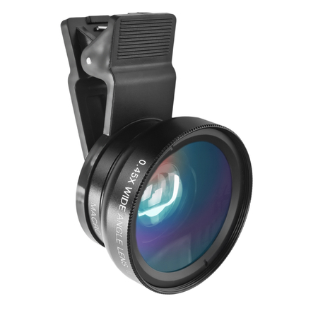 2w1 Zestaw obiektywów do telefonu szerokokątny 0.45 i makro x12 Spacetronik SP-LK01