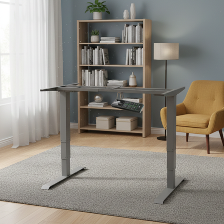 Stelaż biurka elektryczny Spacetronik SPE-231OG szary z wyświetlaczem OLED i RGB