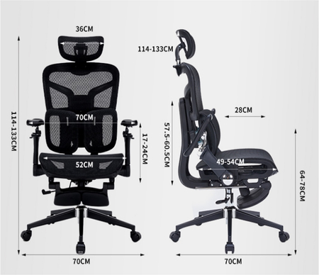 Regulowany Fotel biurowy 4D SPRINGO-01 Szary