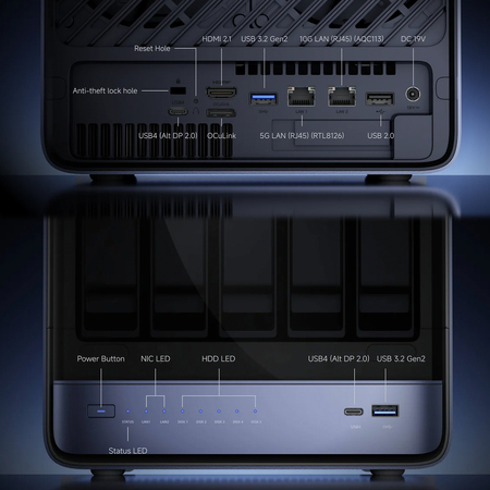 Minisforum NAS N5 Pro Ryzen AI 9HX, 96+128