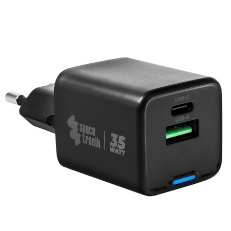 2-in-1 USB-C USB PD Quick 35W 3.6A Ladegerät schwarz