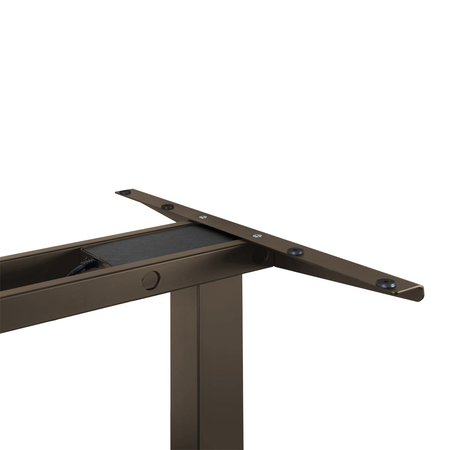 Biurko regulowane Vegard elektryczne dwusilnikowe MDF beżowo-czerwone