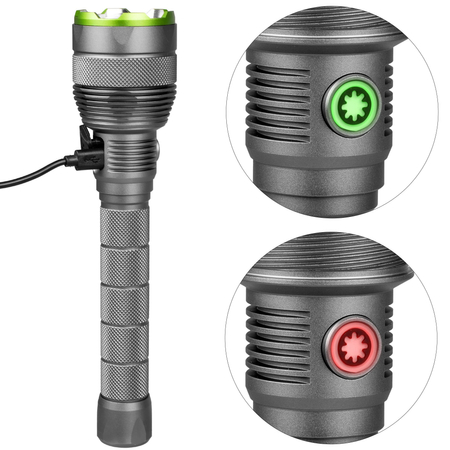 Latarka ręczna taktyczna MOCNA metalowa 10000lm TURBO LED Vayox VA0254