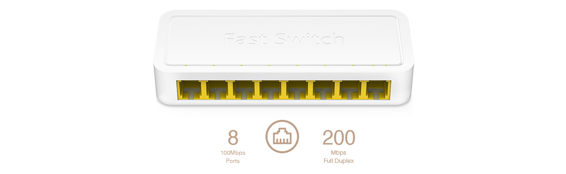 8-portowy przełącznik SWITCH domowy Cudy FS108D 10/100 Mbps