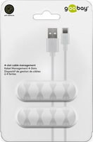 Organizer kabli na 4 przewody samoprzylepny 3M 2 szt biały Goobay