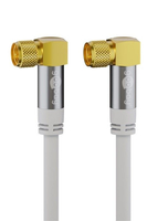 Przyłącze antenowe FF SAT wtyk-wtyk BIAŁE KĄTOWE Goobay 10m