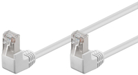 Kabel LAN Patchcord CAT 5e F/UTP BIAŁY KĄTOWY 2x90st. 0,5m
