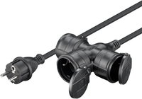 Przedłużacz elektryczny z uziemieniem i rozdzielaczem na 3 gniazdka z zaślepkami Goobay 5m