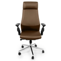 Fotel ergonomiczny biurowy z podłokietnikiem 4D Spacetronik GUNNAR brązowy OUTLET