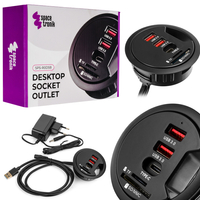 Gniazdo blatowe przepust kablowy 2xUSB USB-C SD TF Spacetronik SPS-R0D5B