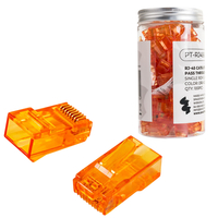 Wtyk sieciowy Pass Through RJ45 przelotowy pomarańczowy CAT 6 UTP PT-RJ456UO-1 100szt