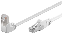 Kabel LAN Patchcord CAT 5e F/UTP BIAŁY KĄTOWY 1x90st. 1m