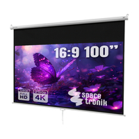 Ekran Projekcyjny Sufitowy Zwijany Manualnie 100" cali 16:9 PVC 1.0 Gain 160° Spacetronik