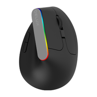 Bezprzewodowa mysz pionowa Delux M618C RGB czarna