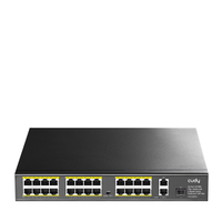 Switch 24x PoE  2x Uplink 300W do kamer IP 250m VLAN SFP FS1026PS1