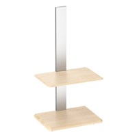 Srebrno - drewniany (brzoza) stojak na kwiaty - mobilny kwietnik, stojący, na rośliny w doniczce Spacetronik SPGC22