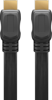 Kabel HDMI 2.0 4K 60Hz PŁASKI ARC CEC Goobay czarny 1m