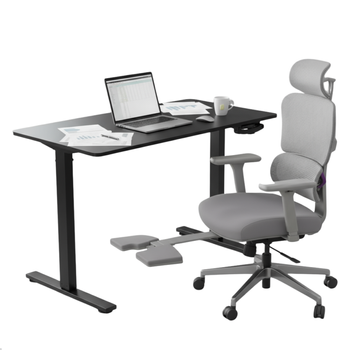 Zestaw ergonomiczny LUMBO 44 + biurko manualne SPE-O113 Moris 120×60 czarne