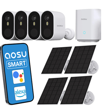 Zestaw 4 kamer solarnych + stacja 32GB Aosu SL-C7P-4H