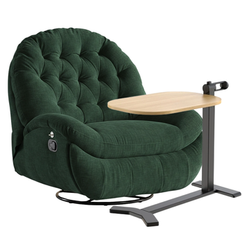 Zestaw wypoczynkowy fotel Spacetronik Flax 04M zielony + stolik regulowany BUDDY