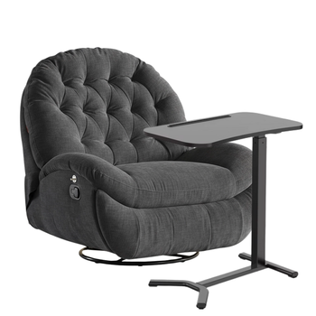 Zestaw wypoczynkowy fotel Spacetronik Flax 04M szary + stolik regulowany BUDDY