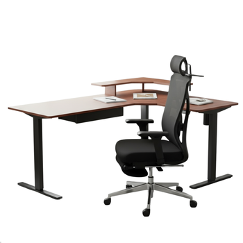 Zestaw regulowany fotel SPC-GILDA + biurko narożne elektryczne SPE-L124 180×120×60