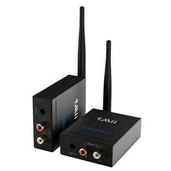 Przedłużacz Transmiter Bezprzewodowy Audio 2x RCA 100m 2,4GHz RT5066 1MII