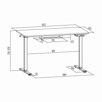 Biurko z podnoszonym blatem  OUTLET 100x60 Spacetronik Spacetronik Moris + organizer do kabli (SPE-O124BO)